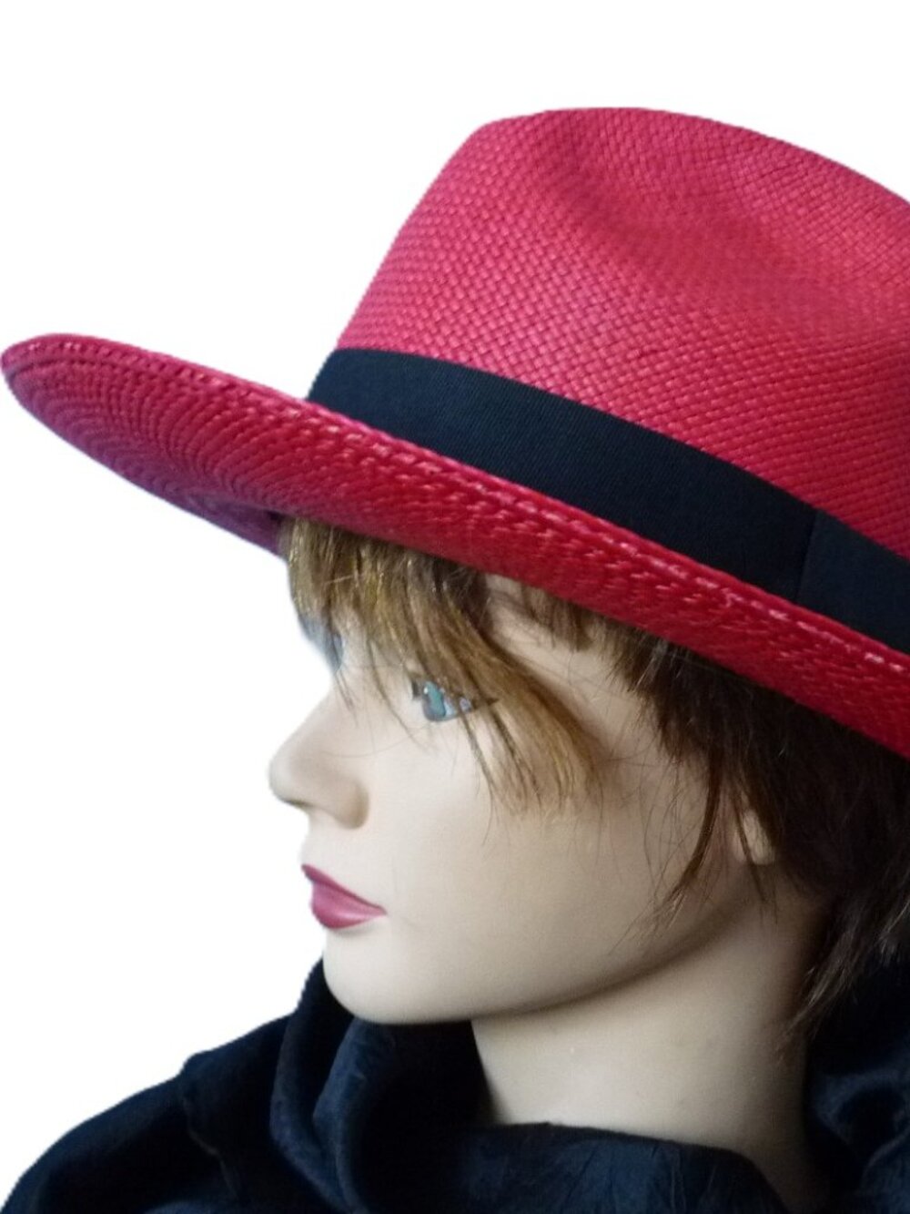 Montecristi red straw panama hat 58